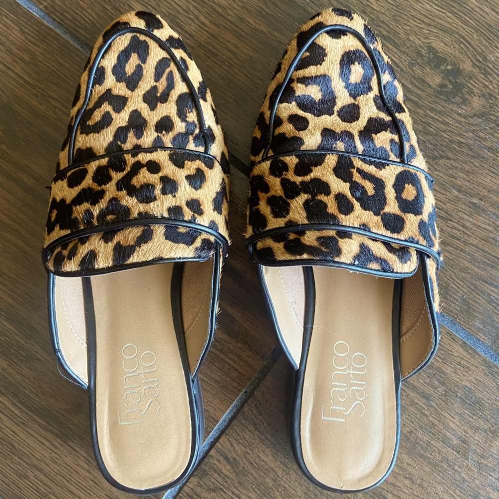 Franco Sarto Leopard Slide Mule